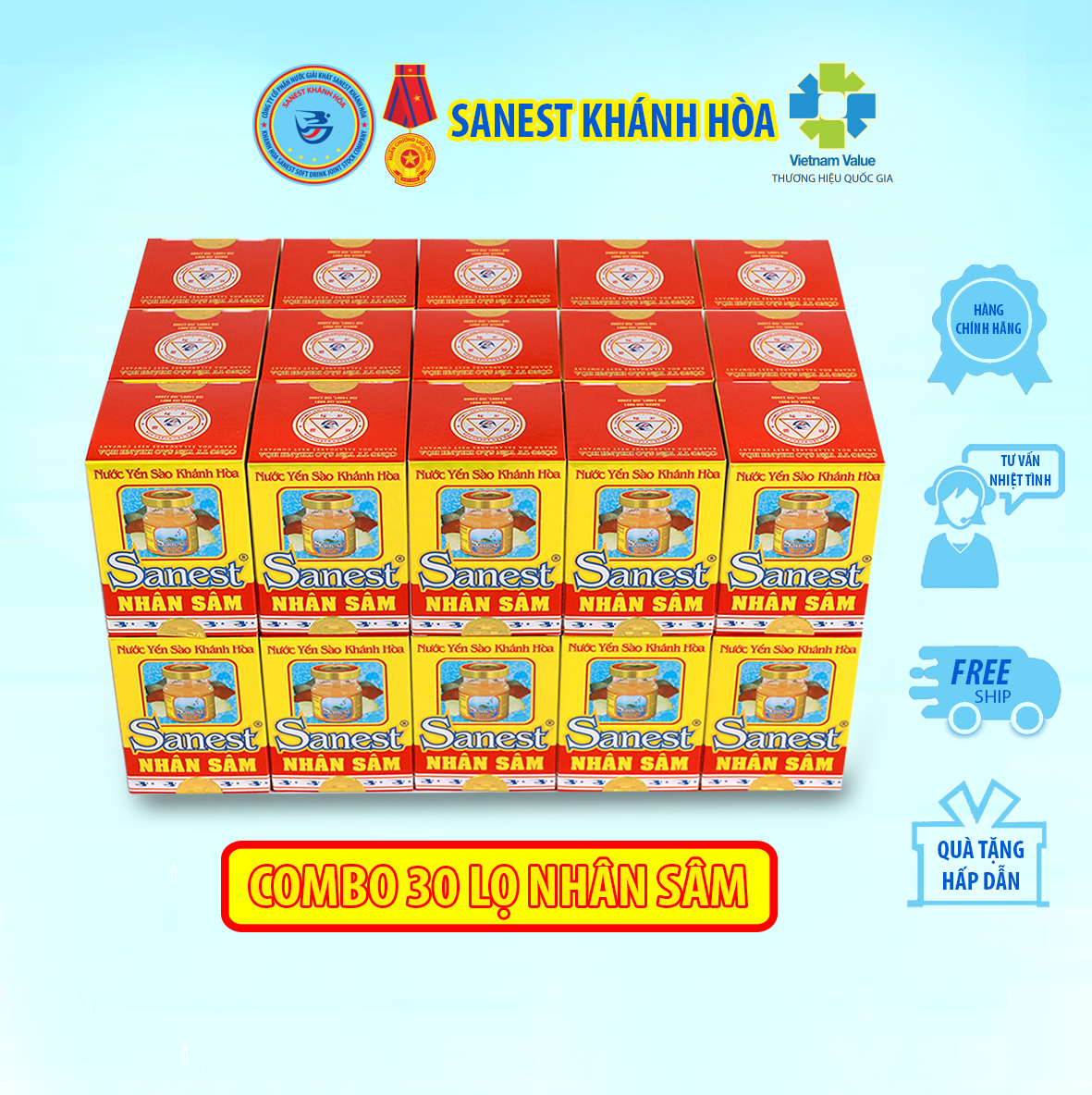 Nước Yến sào Khánh Hòa Sanest Nhân Sâm 70ml