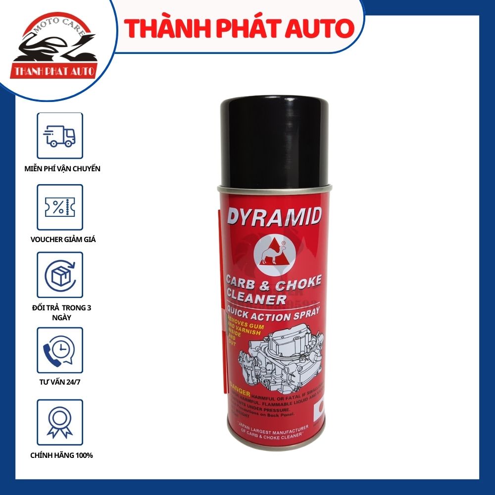 Chai Xịt chế hòa khí , Bình xăng con ,vệ sinh kim phun, DYRAMID 450ml