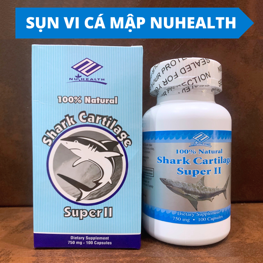 Sụn cá mập Nuhealth, Viên uống hỗ trợ tái tạo sụn khớp Shark Cartilage