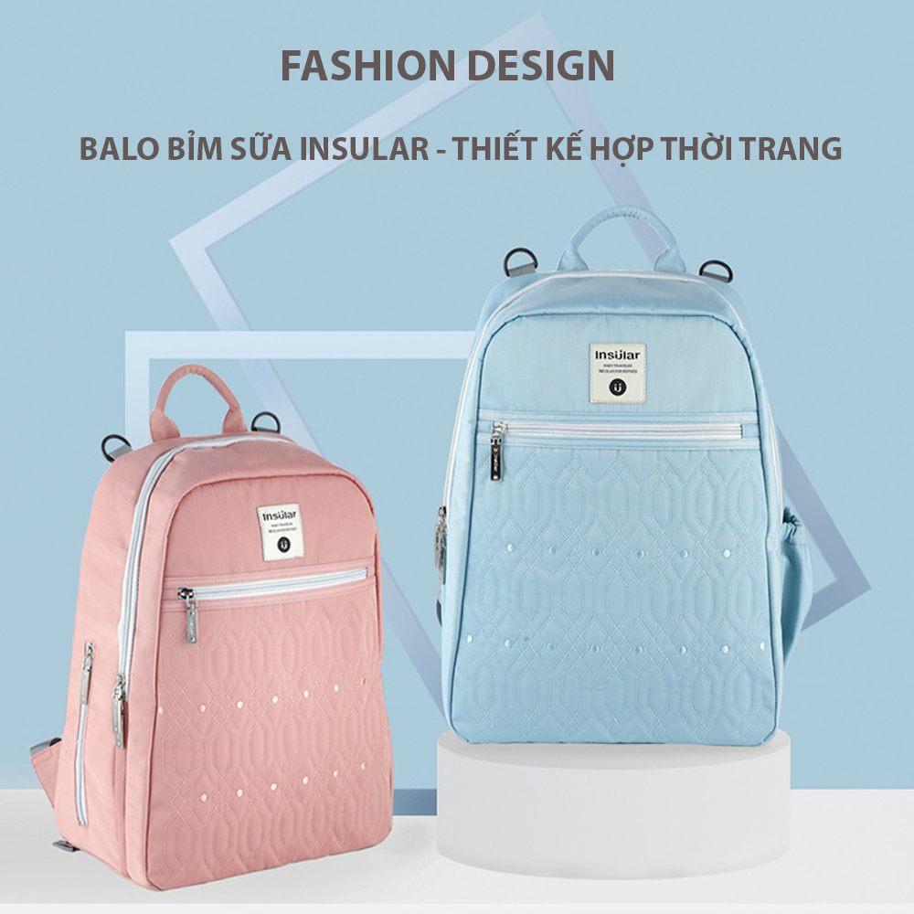 [HÀNG XỊN] BALO BỈM SỮA INSULAR; BALO CAO CẤP; NGĂN CHỨA ĐỒ CỰC RỘNG ĐẶC BIỆT Có Ngăn Giữ Nhiệt Cho Bình Sữa Ấm Lâu; Tiện Lợi Cho Cả Gia Đình; KHUYẾN MÃI KHỦNG NHANH TAY MUA NGAY