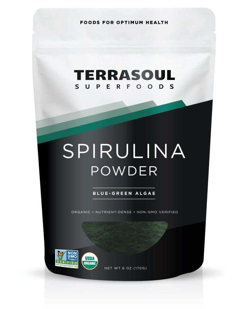 [Hoàn Tiền 15%]Bột Tảo Xoắn Spirulina Hữu Cơ Terrasoul Superfoods 170g