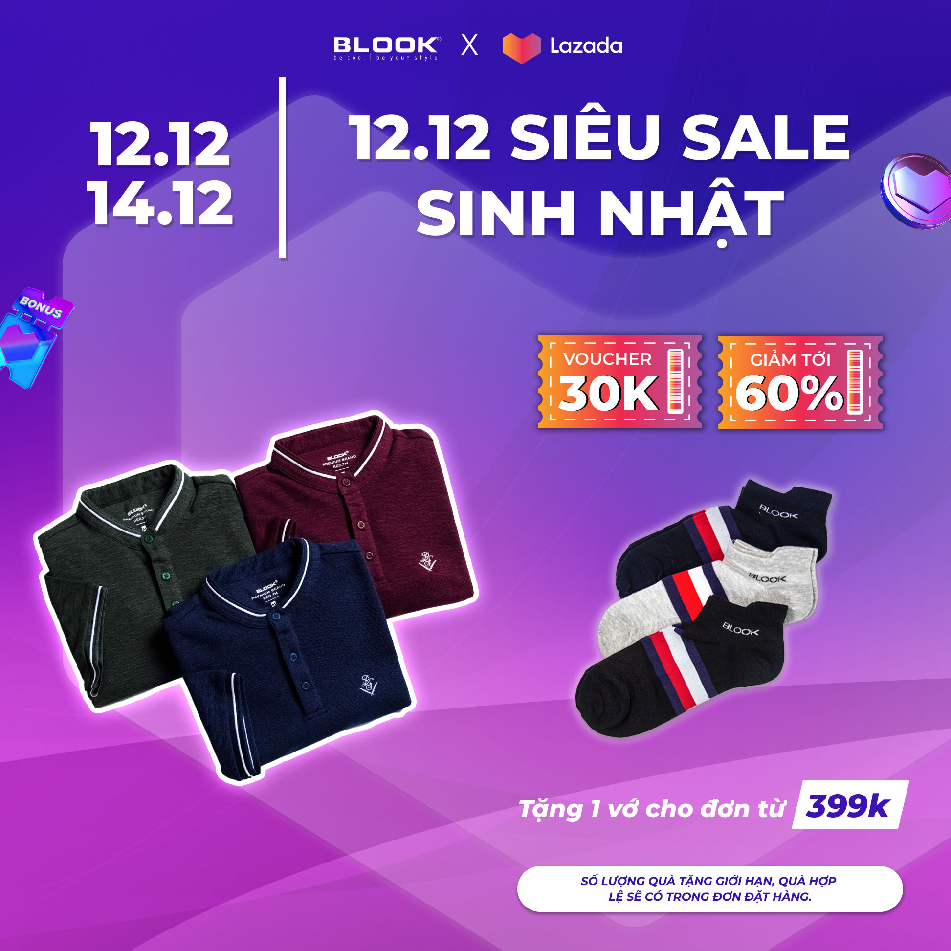 Áo thun polo cổ trụ blook - mã 33405