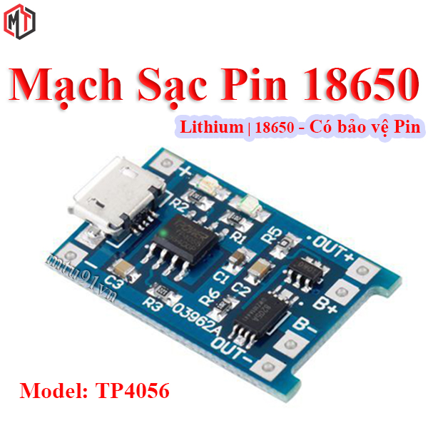 Mạch Sạc Pin Lithium - Li-ion - 18650 TP4056 Có Bảo Vệ Pin