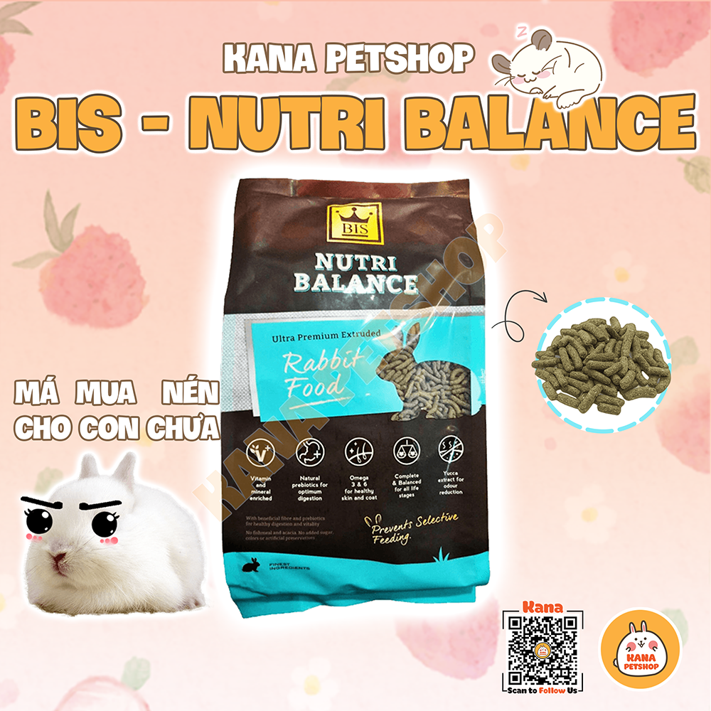 NUTRI BALANCE 1KG 🐹FREESHIP🐹 1KG Bao Chiết Cỏ nén Nutri Balance Thức Ăn Dinh Dưỡng Dành cho Thỏ Sóc Bắc Mỹ
