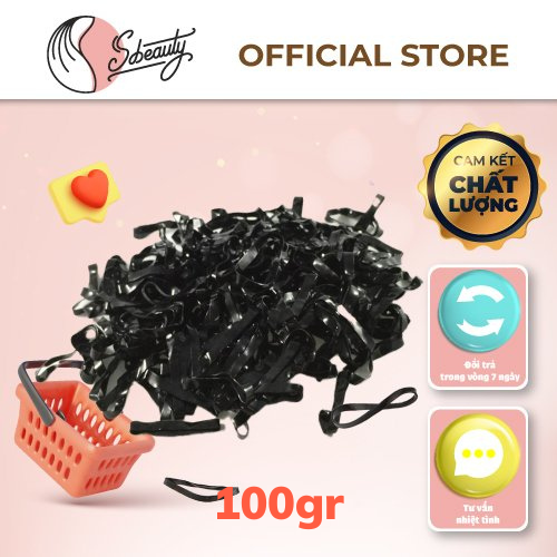 Dây thun cột tóc sbeauty 50g màu đen sợi lớn đàn hồi
