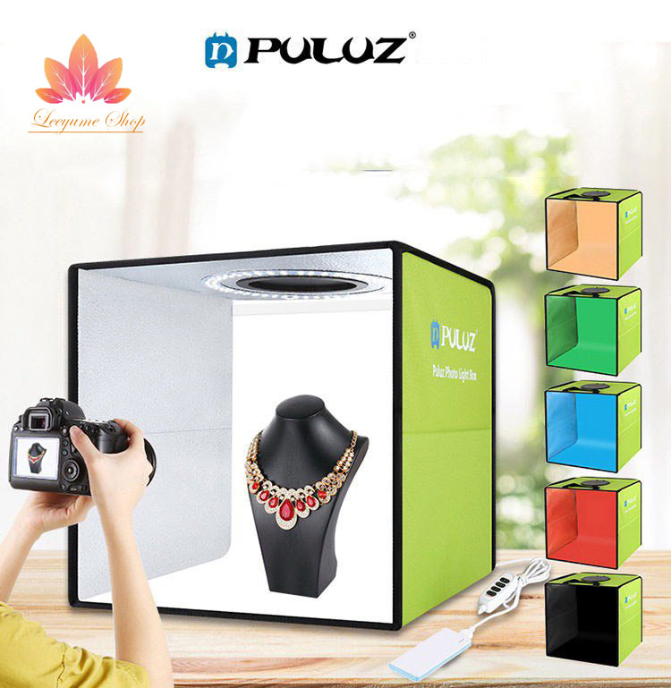 Hộp chụp ảnh sản phẩm puluz sz 30 cao cấp - tặng kèm phông nền - bh chính hãng