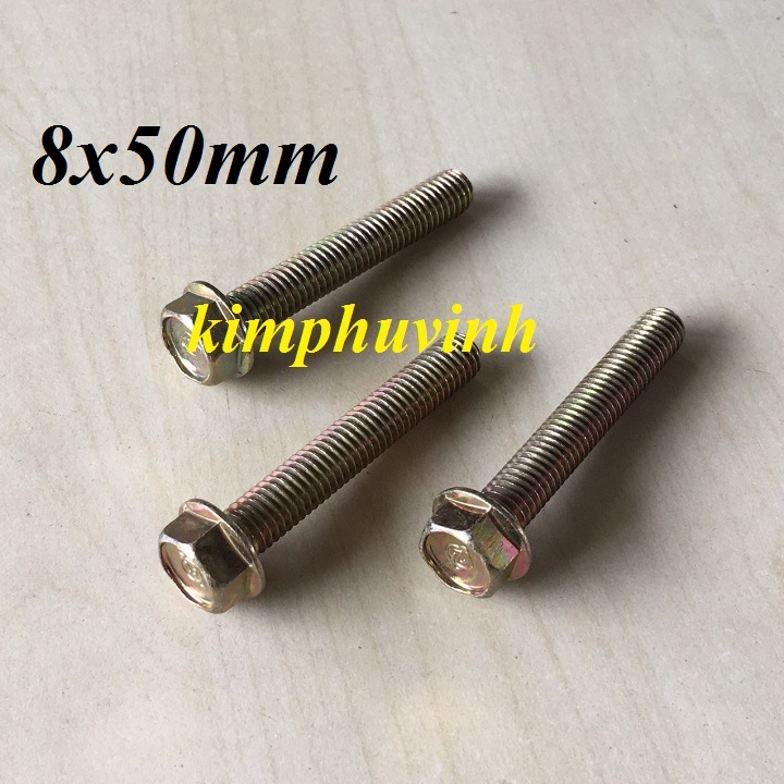50 CON - M8x50mm BULONG LIỀN LÔNG ĐỀN - BULON LÔNG ĐỀN 8 li