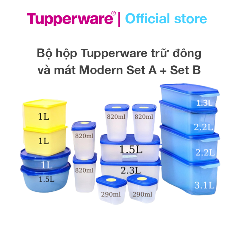 Bộ hộp trữ mát & trữ đông Tupperware Modern Set 16