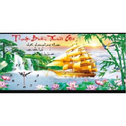 Tranh đính đá đồng hồ thuận buồm xuôi gió -dd9258