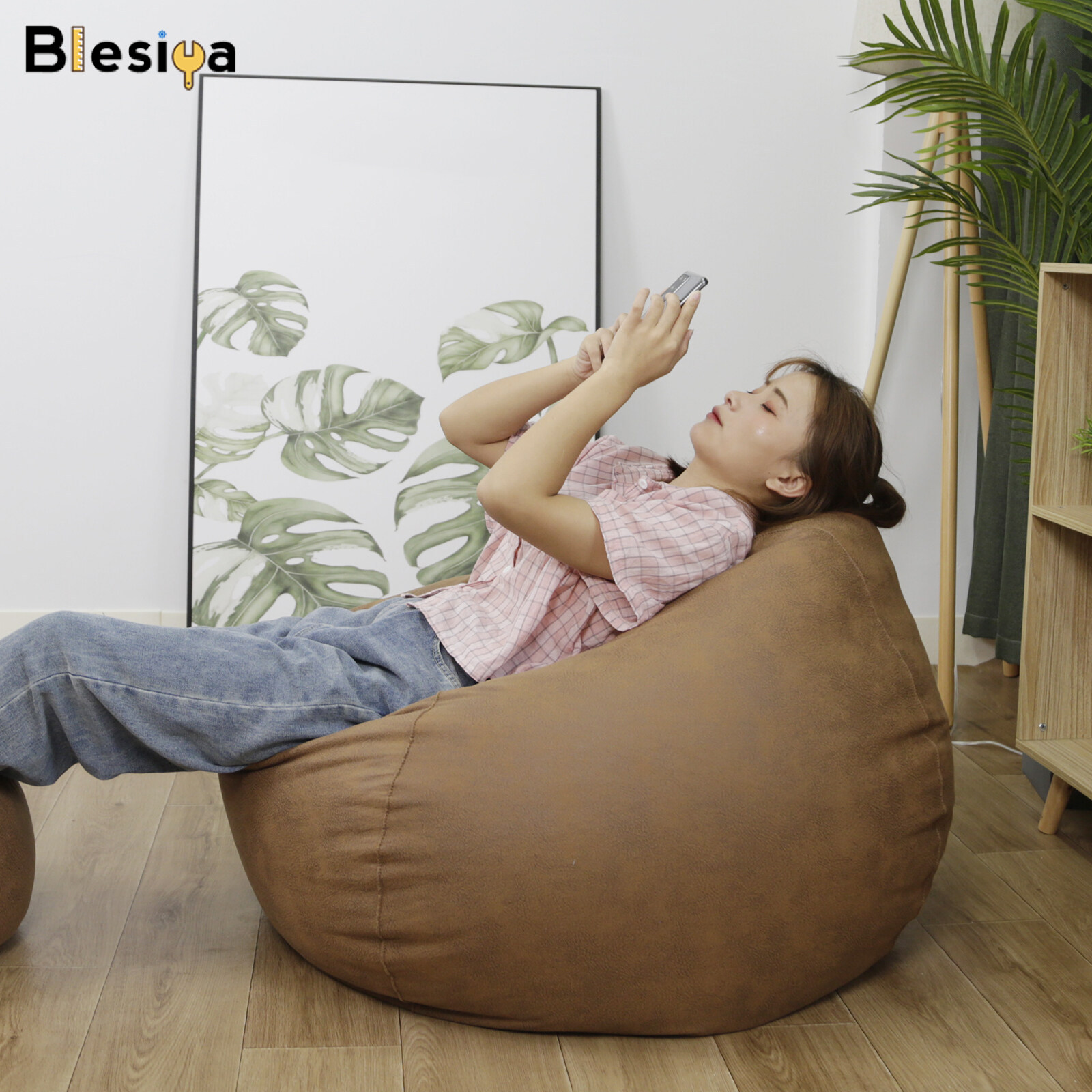 Amazon.com: Jaxx 6 Foot Cocoon Large Bean Bag Chair for Adults - Premium  Faux Fur, Grey Wolf : Home & Kitchen