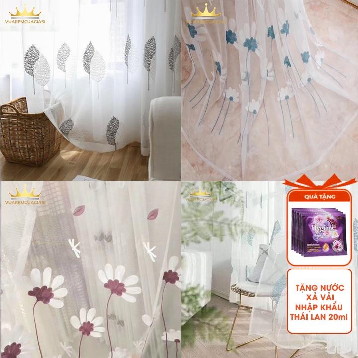 [Mã LIFEHLFEB giảm 10  đơn 150K] Rèm cửa sổ voan hoa văn trắng trang trí cực xinh decor phòng siêu đẹp VIP07 Vuaremgiasi HOT SALE