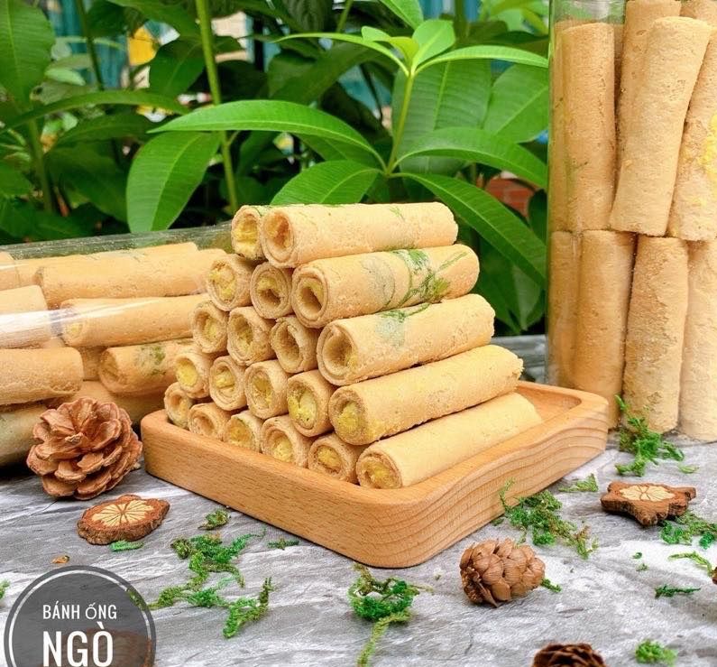 Bánh Ống Ngò nhân kem Sầu Riêng 500g - món ăn vặt tuổi thơ siêu ngon