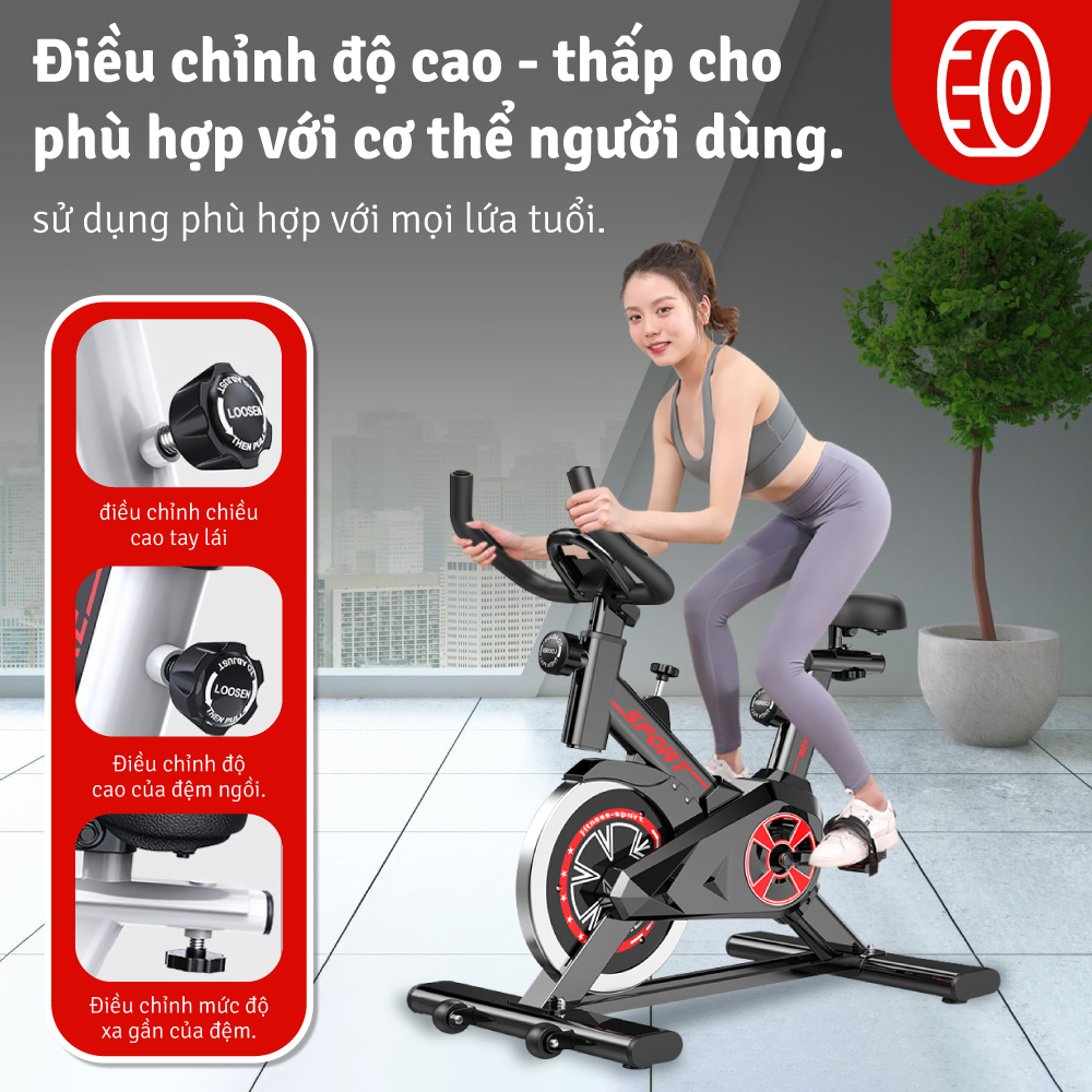 (ĐỦ LOẠI) B&G Xe đạp tập thể dục tại nhà EXERCISE BIKE YS02 ĐỦ MÀU, dòng S500 & S303, có đồng hồ hiển thị thông số