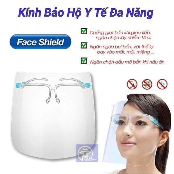 [DEAL HOT] Kính Chắn Ngăn Giọt Bắn Face Shield Dạng Kính Đeo Bảo Hộ Ngăn Ngừa Văng Bắn Phòng Chống Dịch Hiệu Quả Tối Ưu ,Phù hợp với mọi khuông mặt