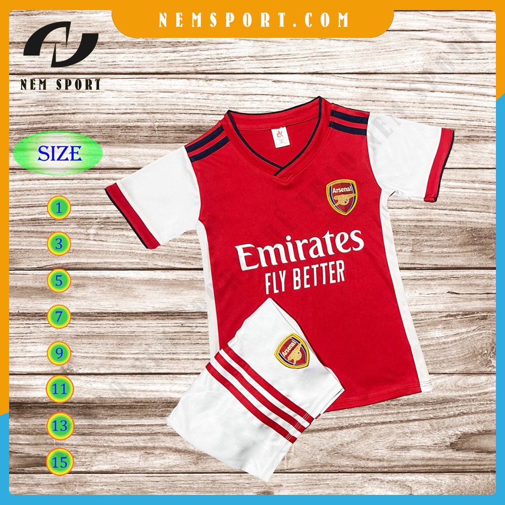 Bộ Quần Áo Bóng Đá Trẻ Em Arsenal Sân Nhà 2021