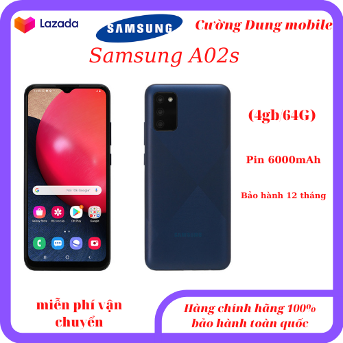 New SAMSUNG A02s mới bảo hành 12 tháng toàn quốc, pin trâu 6000mAh, Ram 4Gb rom 64g, chơi game đỉnh cao siêu mượt, điện thoaiij giá tầm trung, chụp ảnh đẹp.