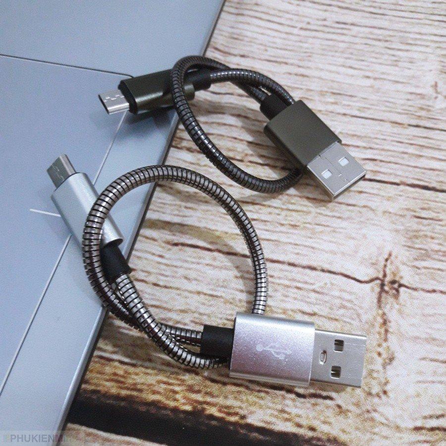 Cáp sạc cổng Micro USB mạ kẽm loại ngắn 20cm dùng cho sạc dự phòng máy tính