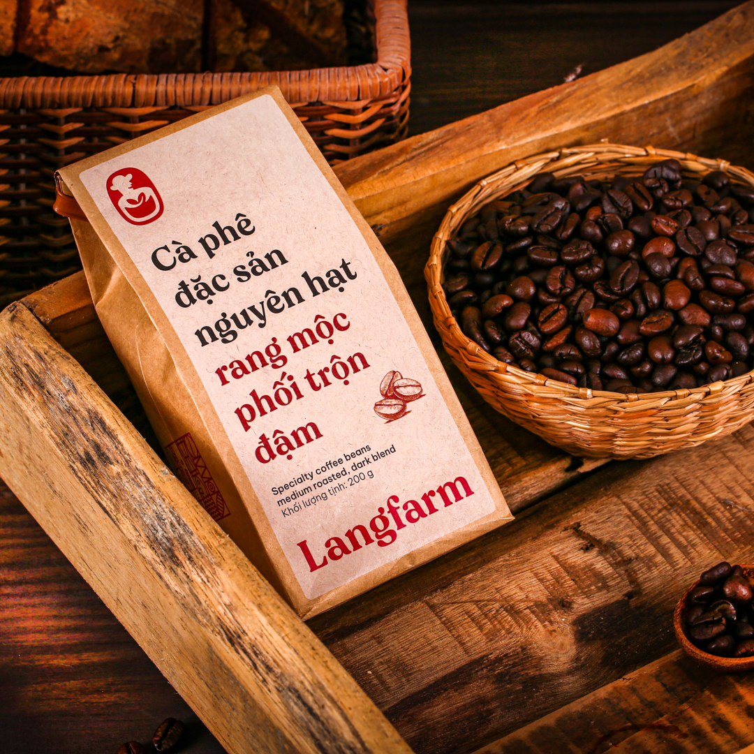  Cà phê nguyên hạt đặc sản rang mộc Langfarm - Từ cao nguyên Lâm Đồng công nghệ rang hot air từ IMF 