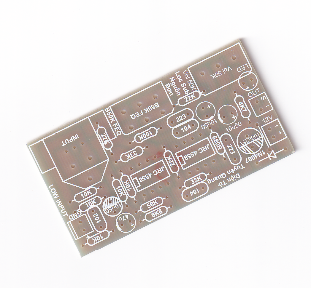 PCB Lọc Sub Siêu Trầm Nguồn Đơn 2 IC Phíp Sợi Thuỷ Tinh - 1 Cái