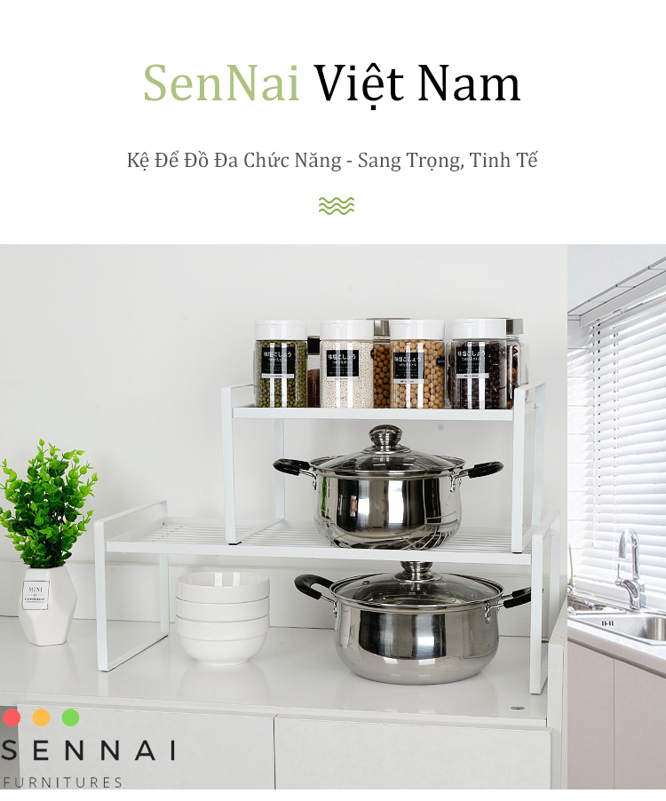 Bộ 2 Kệ Gầm Bếp SenNai - Kệ Bếp Đa Năng SenNai