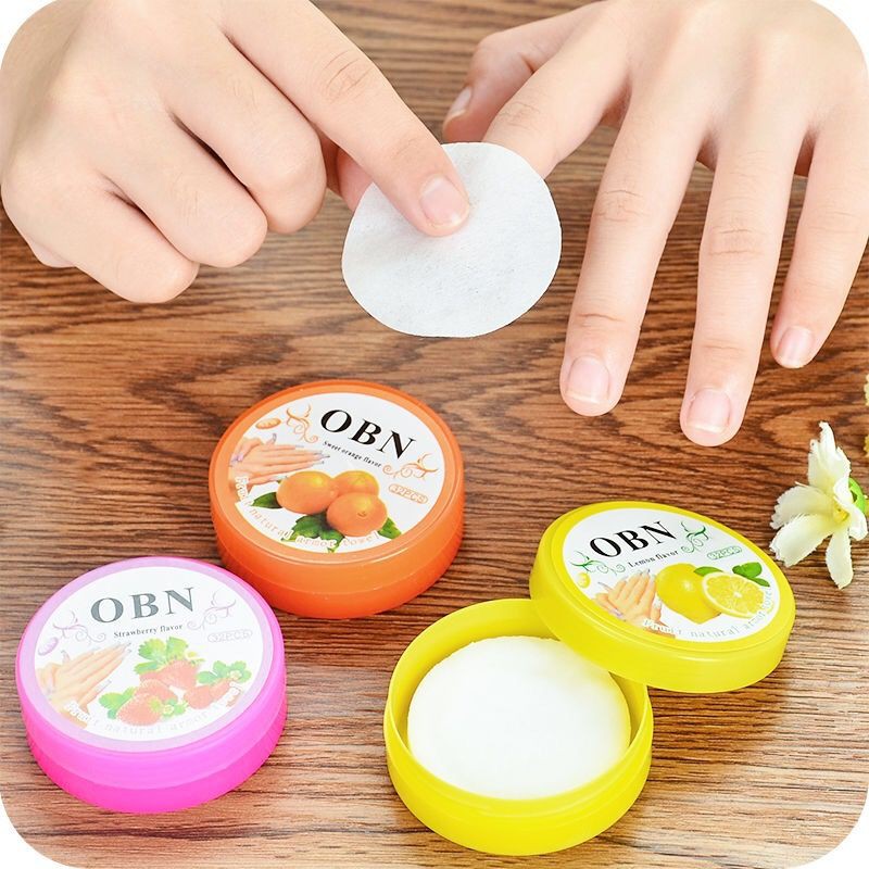 Hộp Bông Tẩy Sơn Móng Tay Hương Trái Cây OBN, Bông Tẩy Sơn Móng Tay