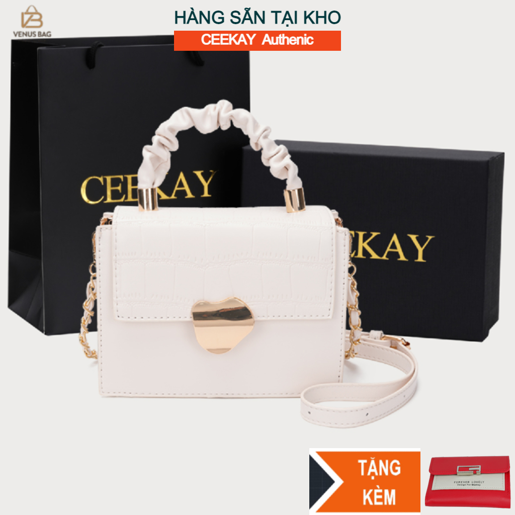 [Hàng sẵn + Tặng kèm ví mini] Ceekay-Túi xách nữ, túi đeo chéo nữ da PU cao cấp kiểu dáng Âu Mỹ Size 20 Venus Bag - CK10