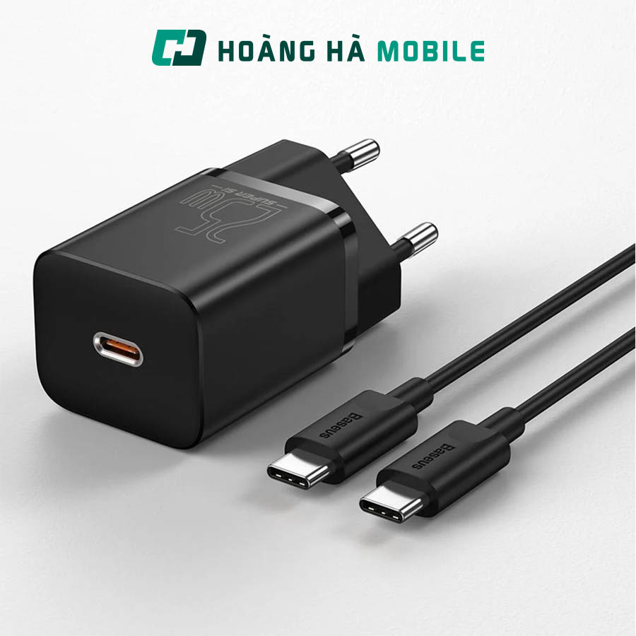 Sạc Baseus Super SI 25W 1 cổng kèm cáp Type-C to Type-C 1M Chính Hãng - Hoàng Hà Mobile