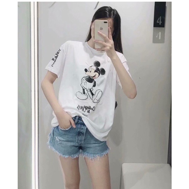 Phông zara mickey in tay