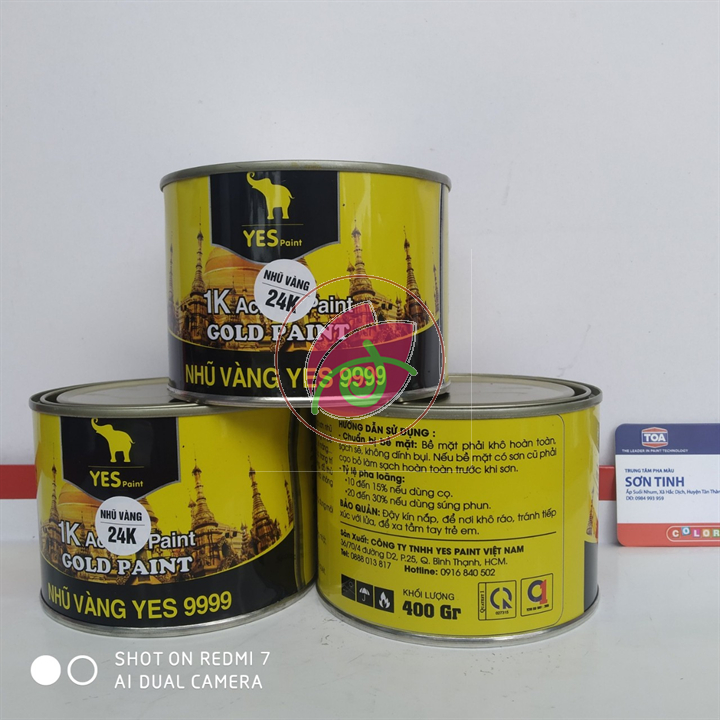 SƠN CHẬU KIỂNG NHŨ VÀNG MÀU 24K (HỆ XĂNG) 400G