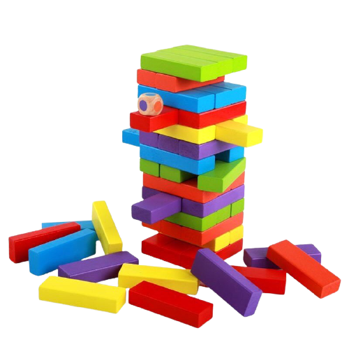 Rút gỗ MÀU VÀ SỐ LOẠI LỚN - Bộ đồ chơi rút gỗ loại to thanh gỗ nhẵn mịn khắc số cao cấp, Đồ chơi trẻ em giảm stress