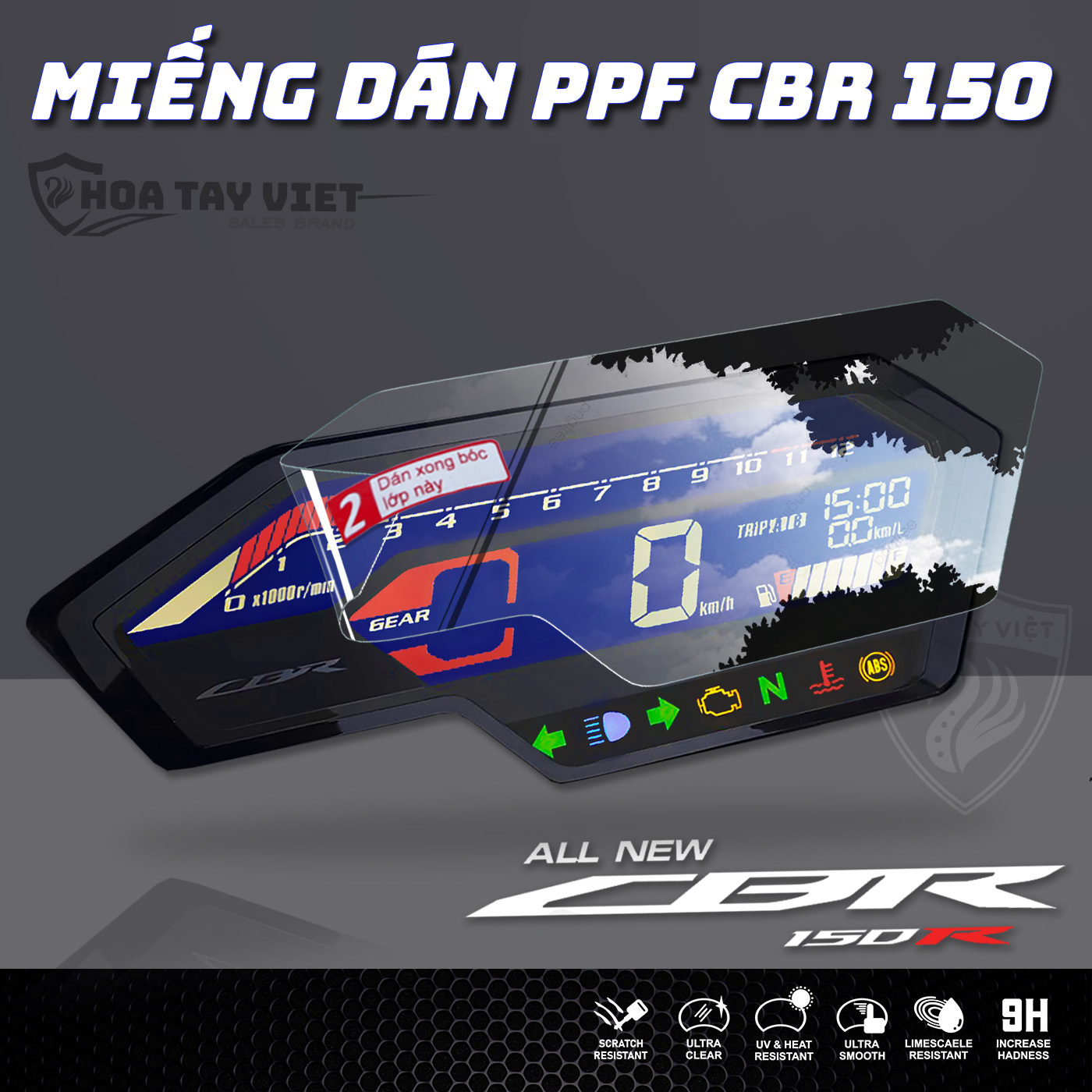 Miếng dán bảo vệ CBR 150 2020 - 2024 PPF chống xước mặt đồng hồ xe HONDA CBR 150