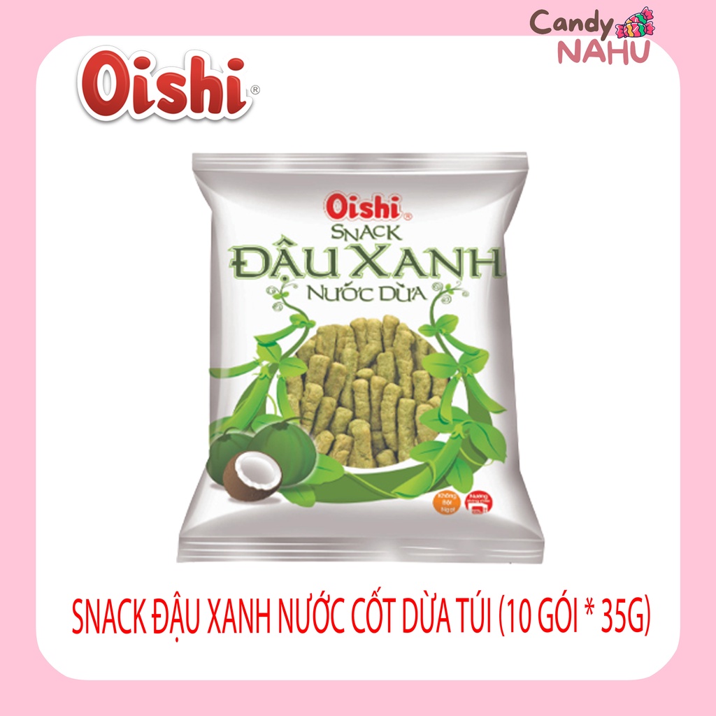 Snack Oishi Đậu Xanh Nước Cốt Dừa túi (10 gói * 32g)