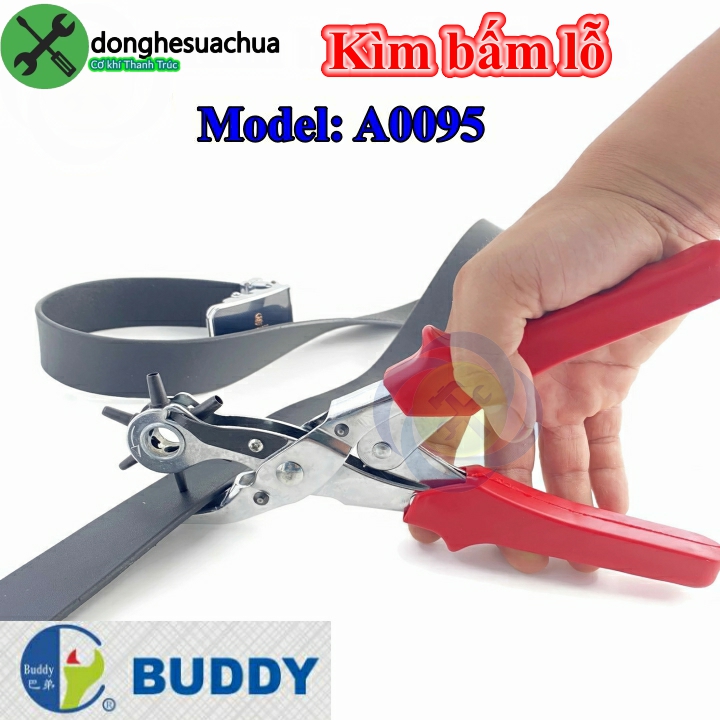 Kìm bấm lỗ dây da buddy a0095 đài loan 2.0-4.5mm