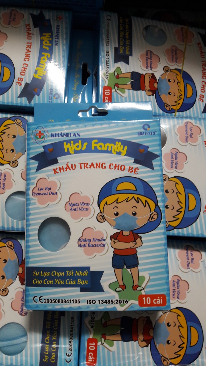 Khẩu trang em bé KISS FAMILY Khánh An size S (size S dành cho em bé) hộp/10 cái