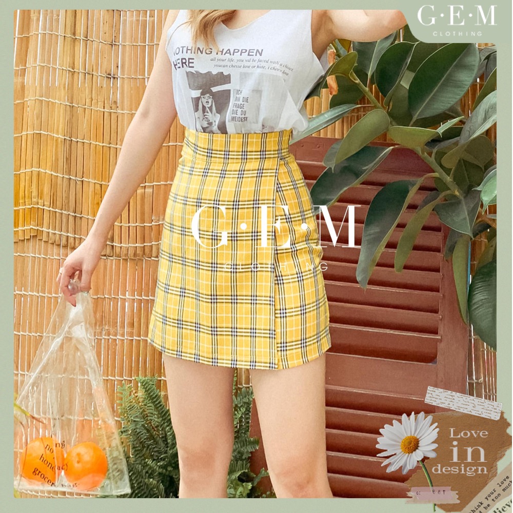 Váy caro vàng April Skirt Gem Clothing SP000514