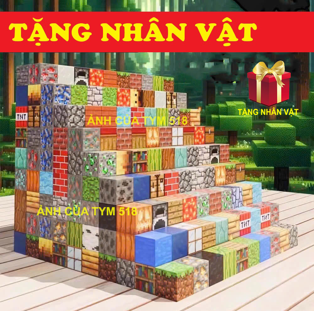 Combo 500 Khối Nam Châm Từ Tính Minecraft 2cm 2.5cm Đa Màu Sắc (TẶNG NHÂN VẬT) Đồ Chơi Lắp Ráp Khối Xây Dựng Cho Bé