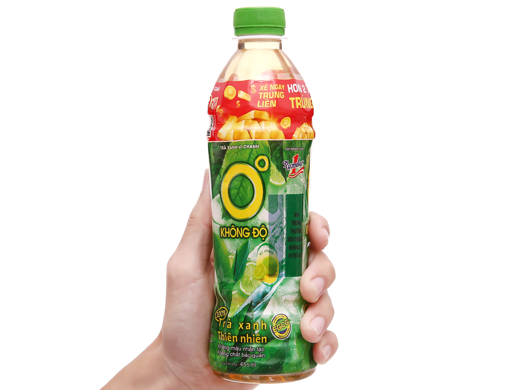 Chai trà xanh không độ 455ml