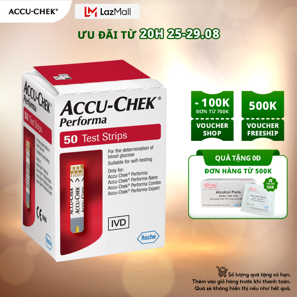 Hộp 50 que thử đường huyết accu-chek® performa