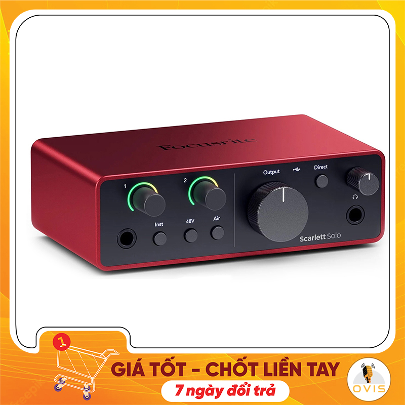 [CHÍNH HÃNG] Focusrite Scarlett Solo Gen 4 / Solo Gen 3 - Sound Card Thu Âm Phòng Thu Chuyên Nghiệp