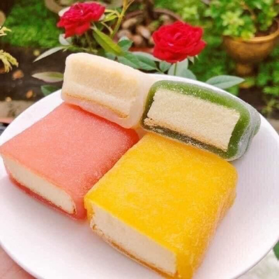 Bánh mochi phu thê vị xoài, trà xanh, dâu, sữa Đài Loan thùng 2.5kg