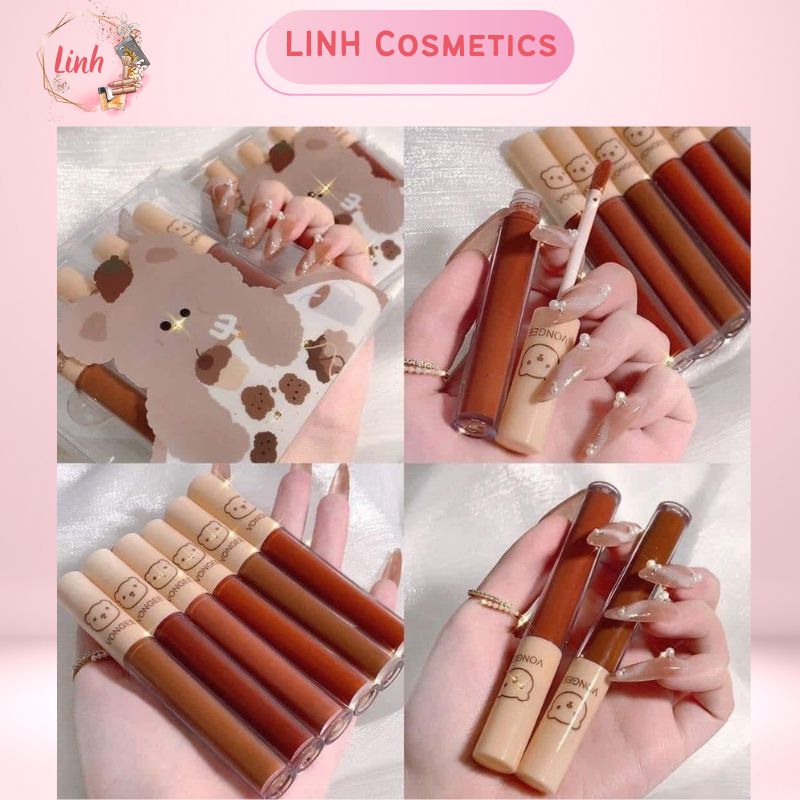 Set 5 cây son vongee gấu 5 màu siêu xinh bền màu