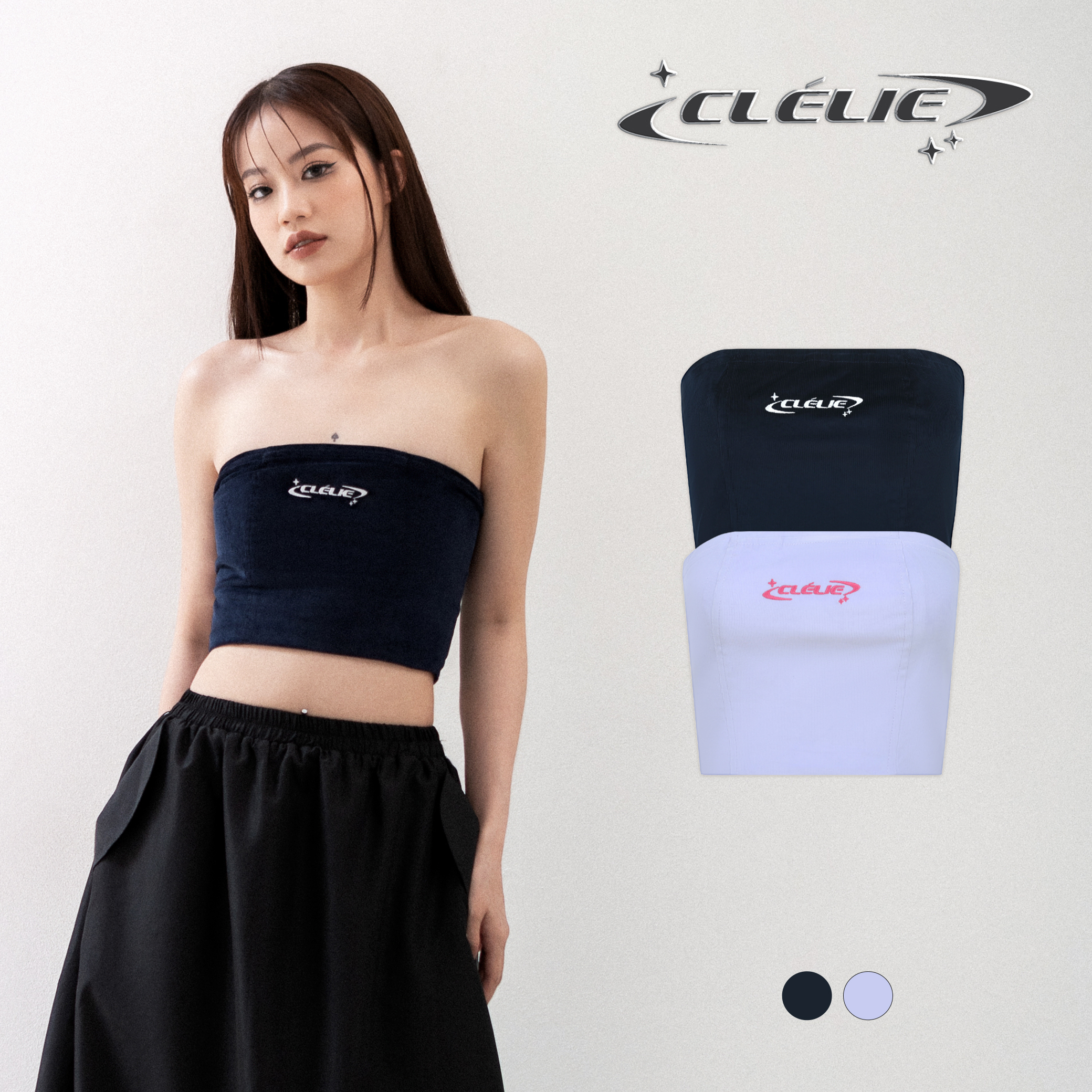 Áo ống croptop y2k clélie | tube top - clélie