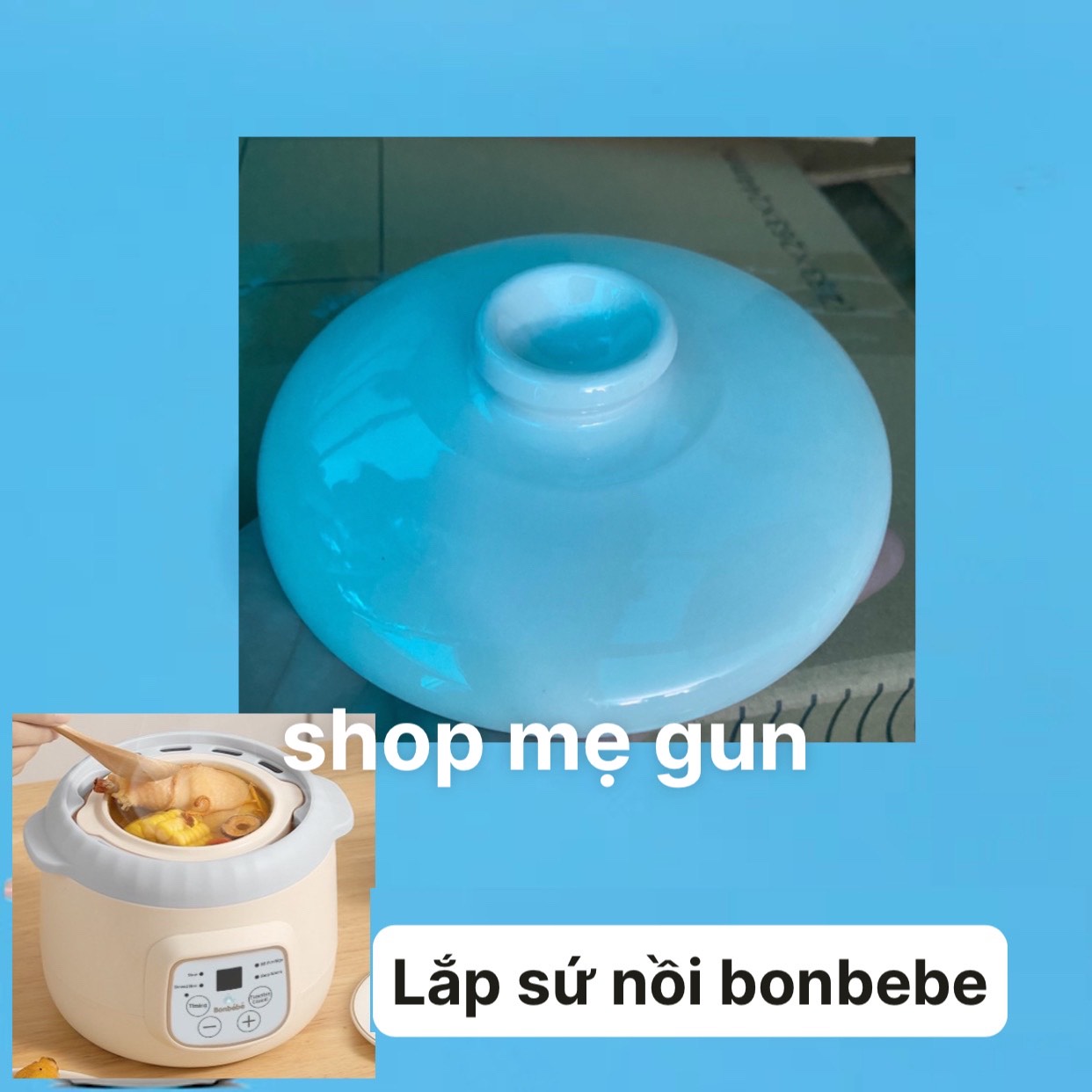 Nắp sứ thay thế cho nồi bonbebe, kichilachi 0.8 L, Nồi lotor/ lõi sứ thay thế cho nồi bonbebe