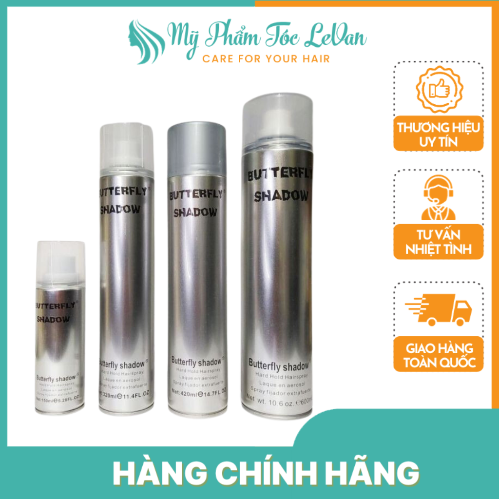 Gôm xịt tóc butterfly shadow 320ml 420ml 600ml chính hãng - mỹ phẩm tóc lê văn