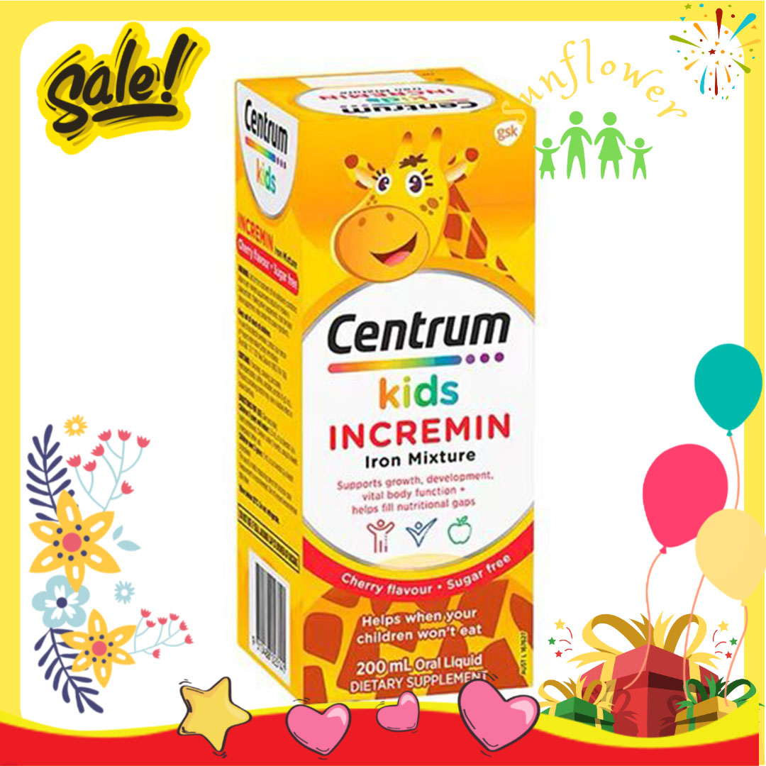 Vitamin Dành Cho Bé Biếng Ăn Siro Centrum Kids Incremin hỗ trợ trẻ ngon miệng phát triển tốt 200ml của Úc