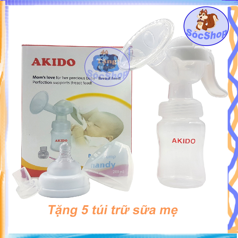 [ Babyshop-SOC2012 ] Máy hút sữa tay Akido đầu hút bằng silicone tạo cảm giác thoải mái, KÍCH THÍCH SỮA CHẢY đều hơn