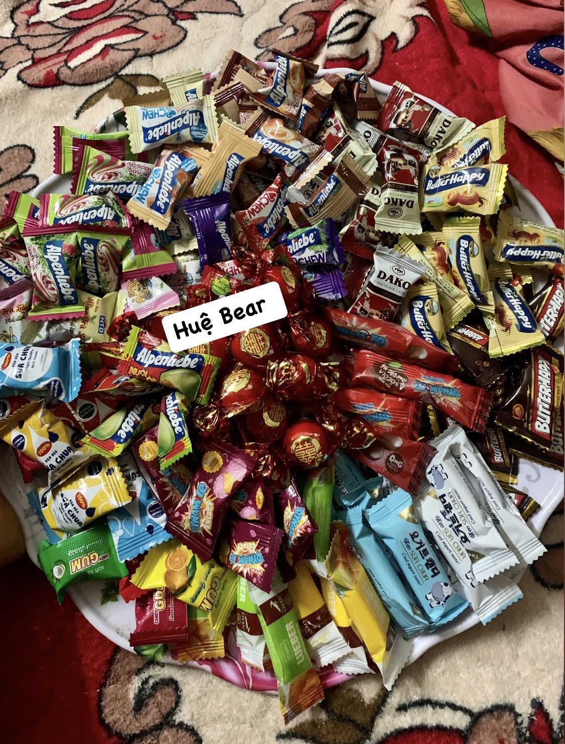 1kg kẹo tết mix 16 vị như hình