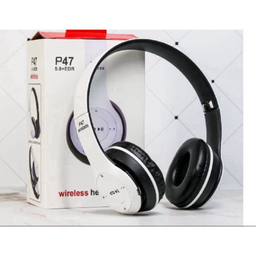 Tai nghe chụp tai bluetooth p47, tai không dây có mic tai nghe bluetooth p47 bluetooth 5.0 tai nghe bluetooth p47 chụp tai có khe cắm thẻ nhớ