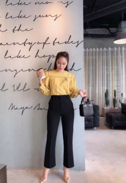 Quần ống loe chất liệu vải vitex cao cấp