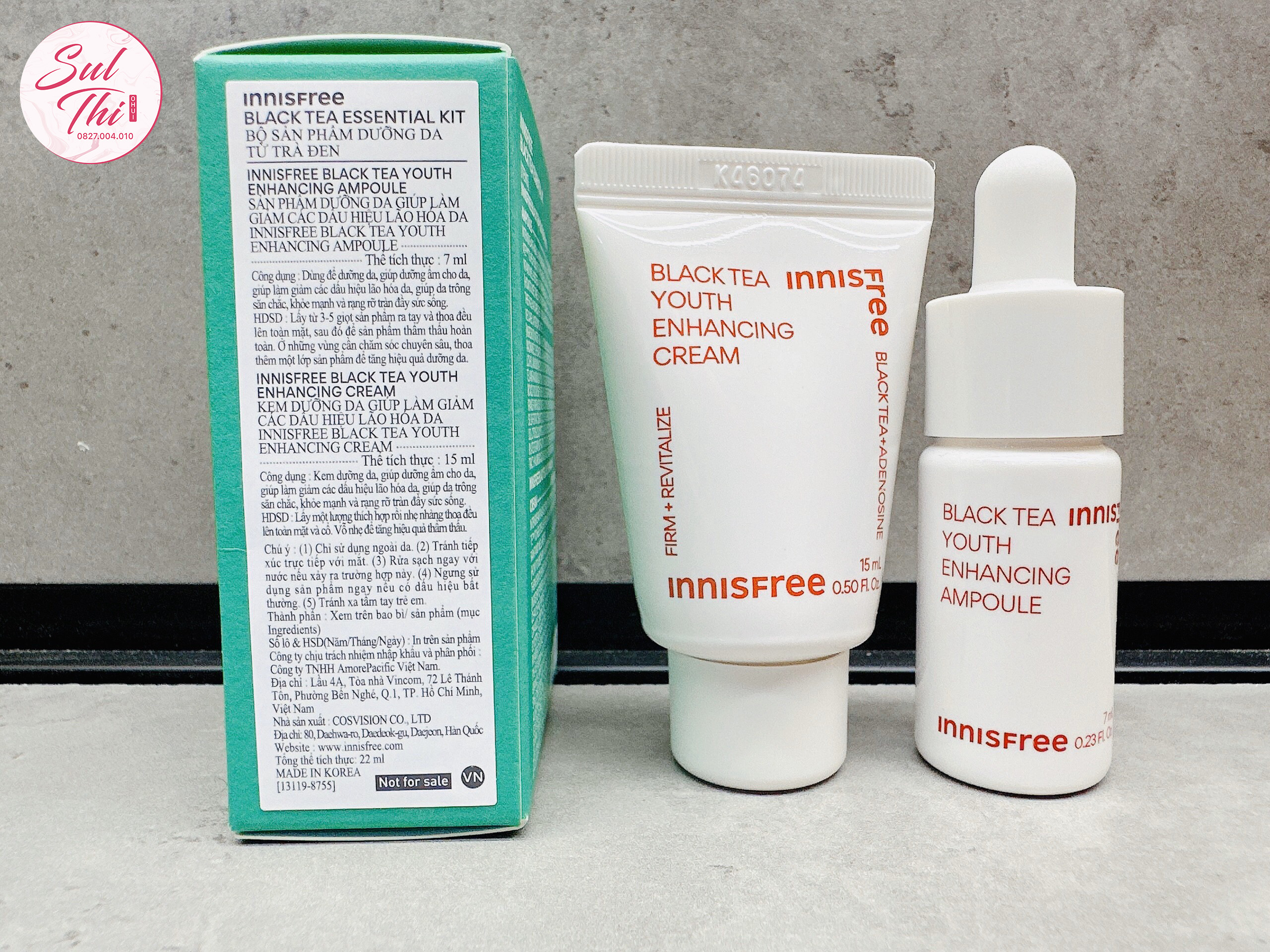 Cặp đôi dưỡng da trà đen INNISFREE BLACK TEA 𝐘𝐎𝐔𝐓𝐇 𝐄𝐍𝐇𝐀𝐍𝐂𝐈𝐍𝐆 𝐀𝐌𝐏𝐎𝐔𝐋𝐄 + 𝐂𝐑𝐄𝐀𝐌 mini